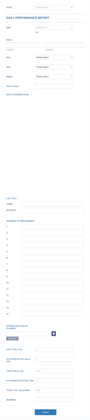 Tds Daily Performance Report Form Template
