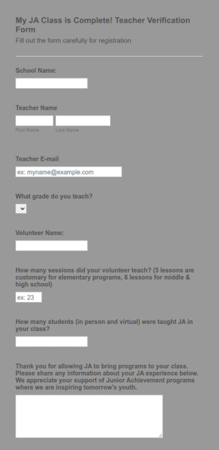 Teacher Class Verification Form Template