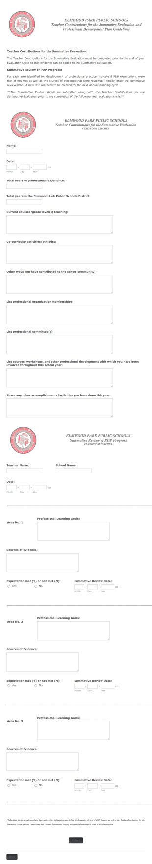 Teacher Contributions 2 Form Template