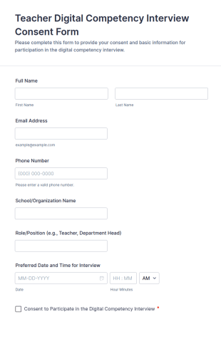 Teacher Digital Competency Interview Consent Form Template