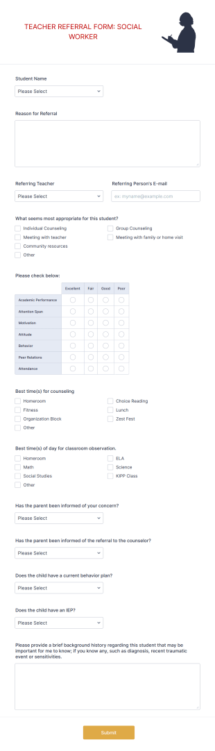 Social Work Referral Form Template