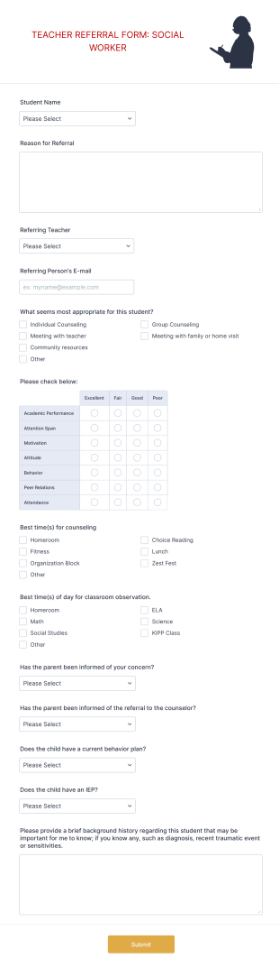 Social Work Referral Form Template