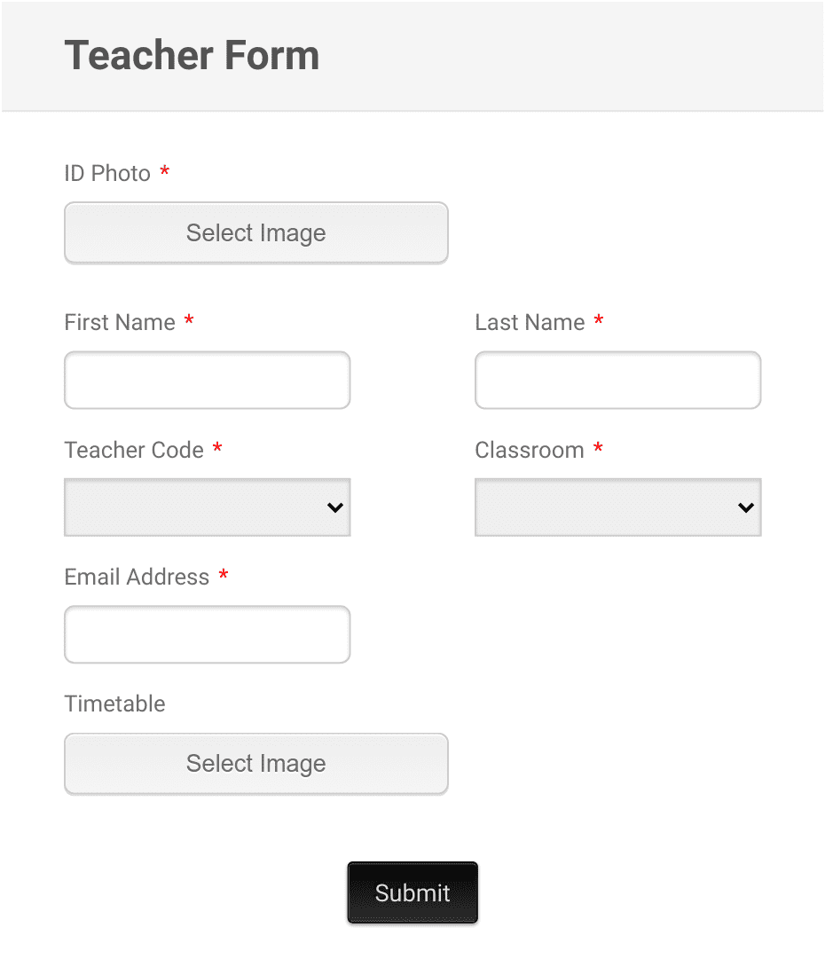 Teacher Timetable Form Template | Jotform