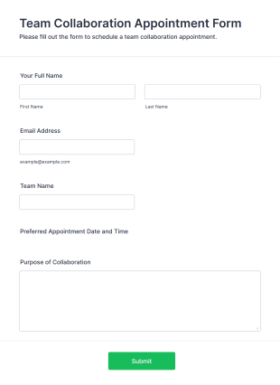 Team Collaboration Appointment Form Template
