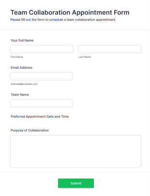 Team Collaboration Appointment Form Template