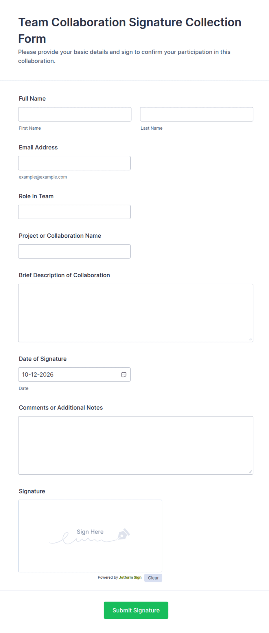 Contract Form Template.pdf Team Collaboration Signature Collection Form Template | Jotform