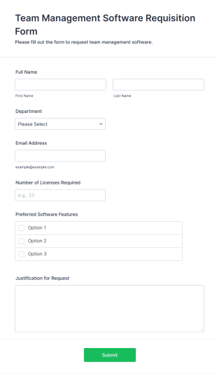 Team Management Software Requisition Form Template