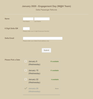 Team Meeting Application Form Template