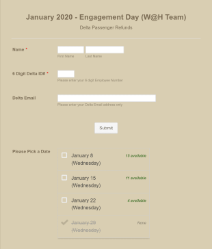 Team Meeting Application Form Template