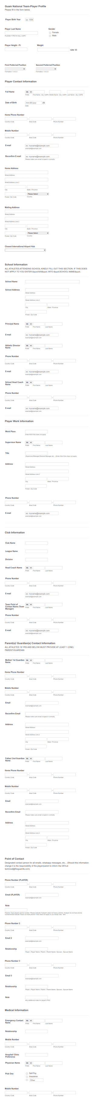 Sports Player Profile Template