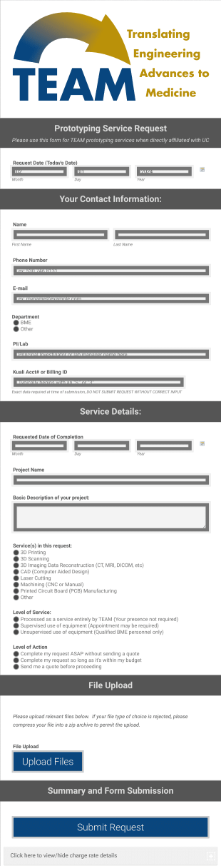 Team Prototyping Service Request Form Template