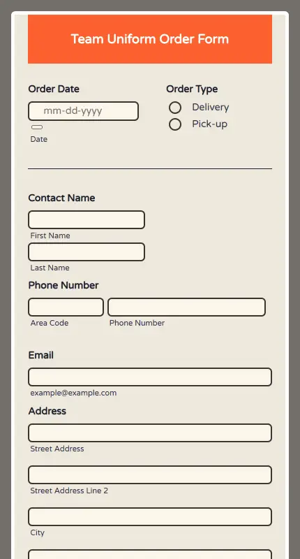 Uniform Order Forms Fill Online Printable Fillable Blank Pdffiller