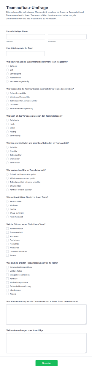 Teamaufbau Umfrage