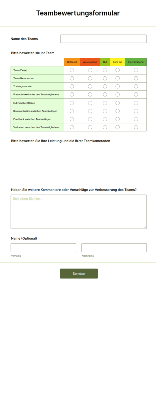 Teambewertungsformular