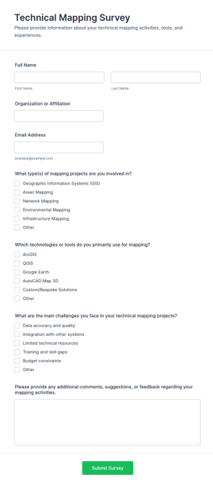 Technical Mapping Survey Form Template