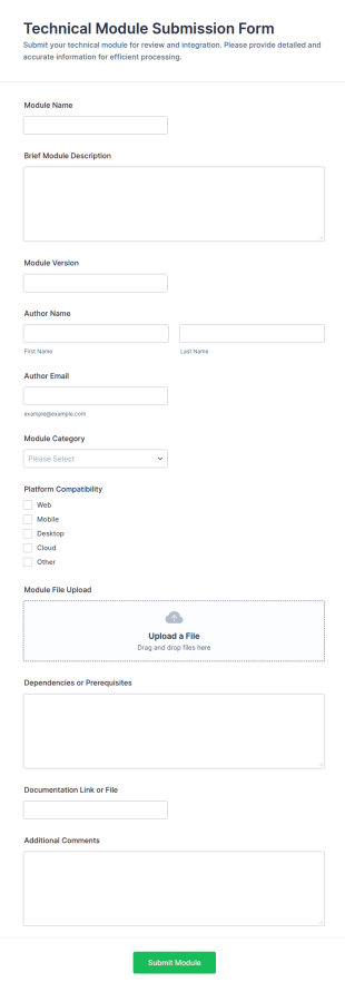 Technical Module Submission Form Template