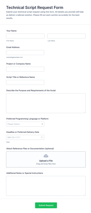 Technical Script Request Form Template