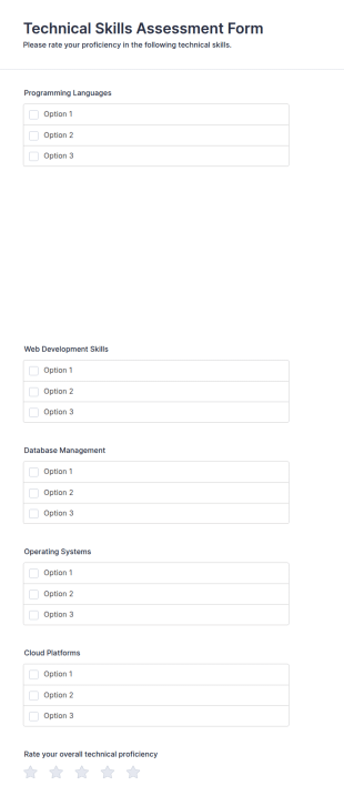 Technical Skills Assessment Form Template