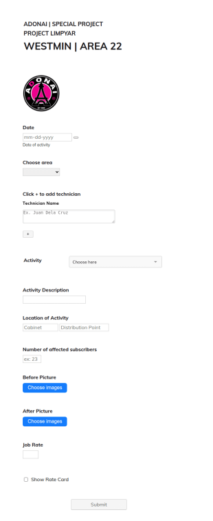 Technician Evaluation Form Westmin Area 22