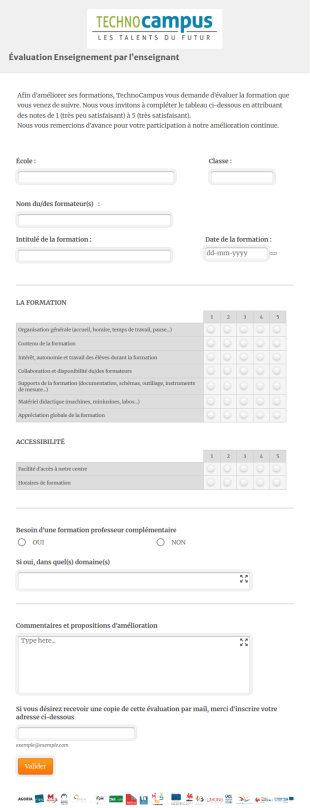 TechnoCampus / Enseignement / Evaluation Enseignement Par L’enseignant