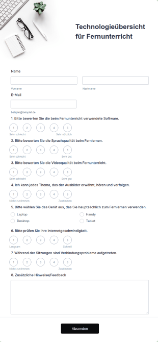 Technologieübersicht Für Fernunterricht