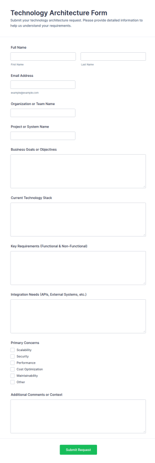 Technology Architecture Form Template