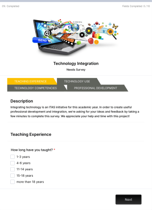Technology Integration Needs Survey Form Template