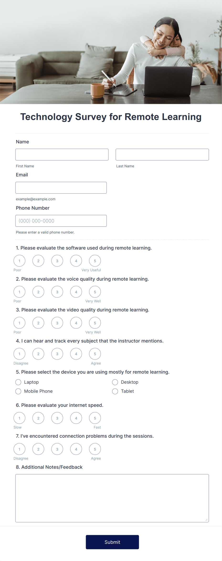 Technology Survey for Remote Learning Form Template | Jotform