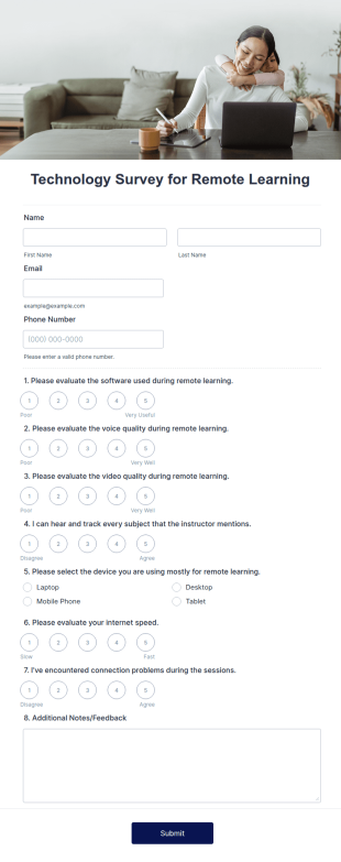Technology Survey For Remote Learning Form Template