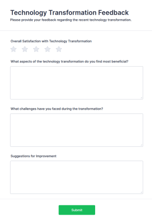 Technology Transformation Feedback Form Template