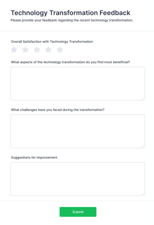 Technology Transformation Feedback Form Template