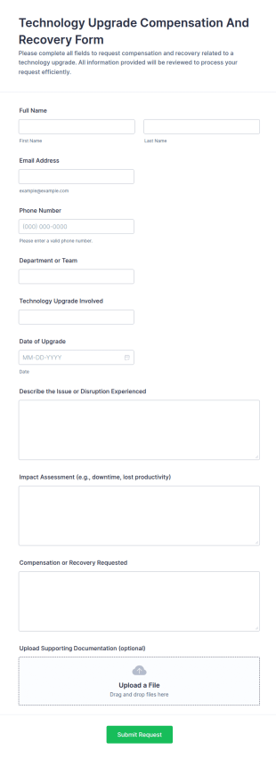 Technology Upgrade Compensation And Recovery Form Template