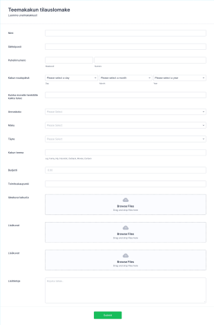 Teemakakun Tilauslomake Form Template