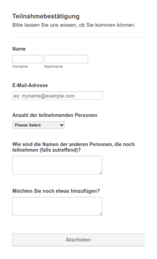 Teilnahmebestätigung