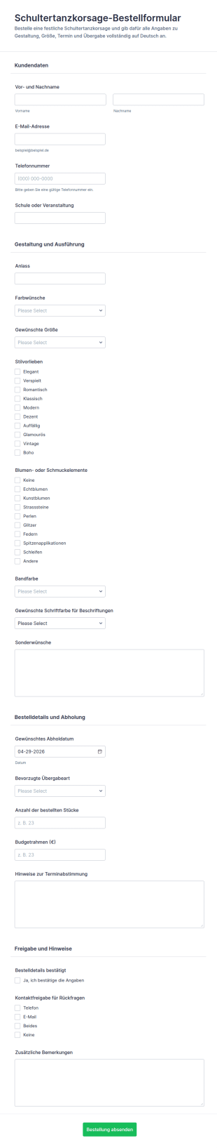 Teilnahmeformular Für Abschlussball Überraschung