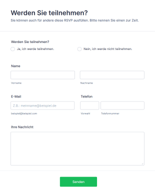 Teilnahmeformular Form Template