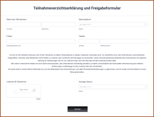 Teilnahmeverzichtserklärung Und Freigabeformular