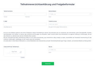Teilnahmeverzichtserklärung Und Freigabeformular