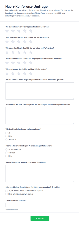 Teilnehmerbefragung Nach Konferenz