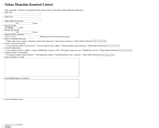 Tekne Denetim Kontrol Listesi Form Şablonu