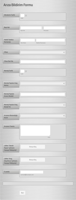 Teknik Destek Form Şablonu