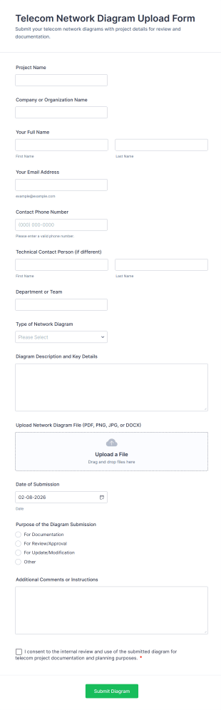 Telecom Network Diagram Upload Form Template