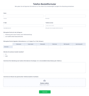 Telefon Bestellformular