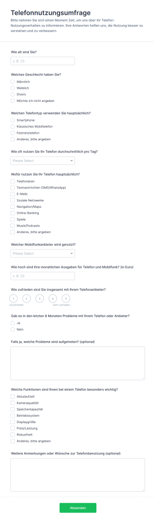 Telefonnutzungsumfrage