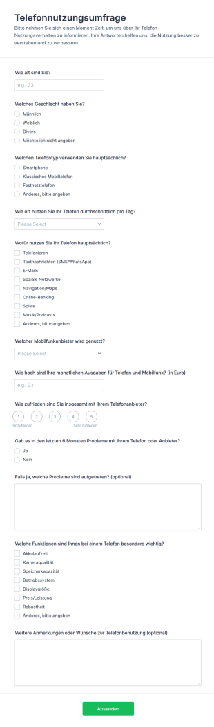 Telefonnutzungsumfrage