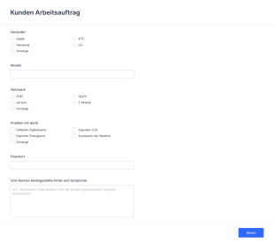Telefonreparaturformular Form Template