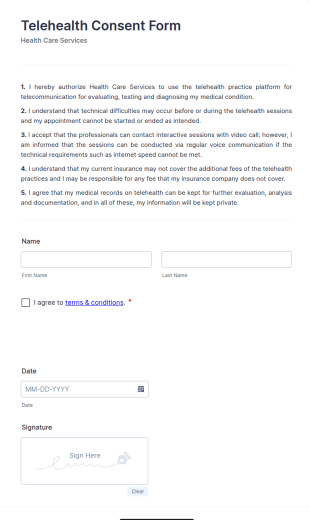 Telehealth Consent Form Template