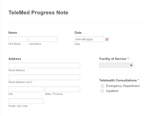 Telemedicine Encounter Form Template