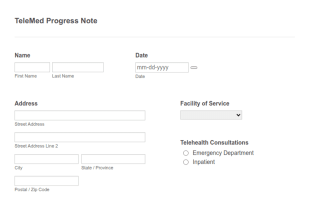 Telemedicine Encounter Form Template