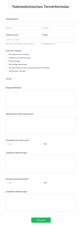 Telemedizinisches Terminformular